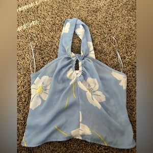 Baby blue Sienna Sky cross top. Never worn